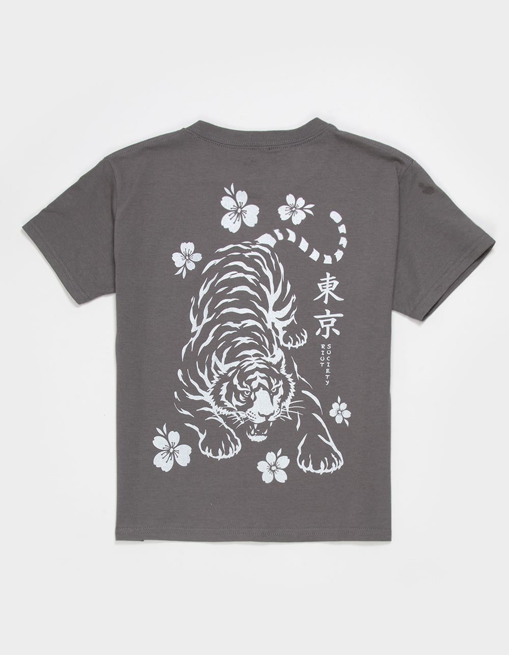RIOT SOCIETY Easy Tiger Girls Tee - CHARCOAL