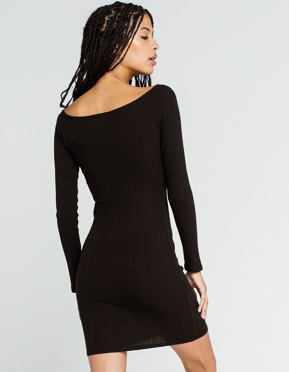 FULL TILT Henley Bodycon Dress BLACK Tillys