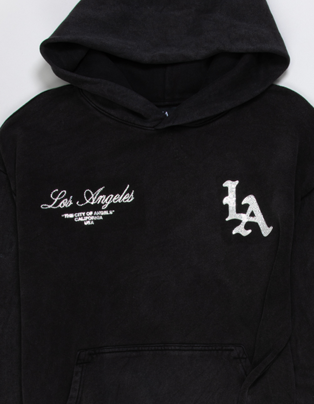 LA FAMILIA Stone Mens Hoodie - WASHED BLACK