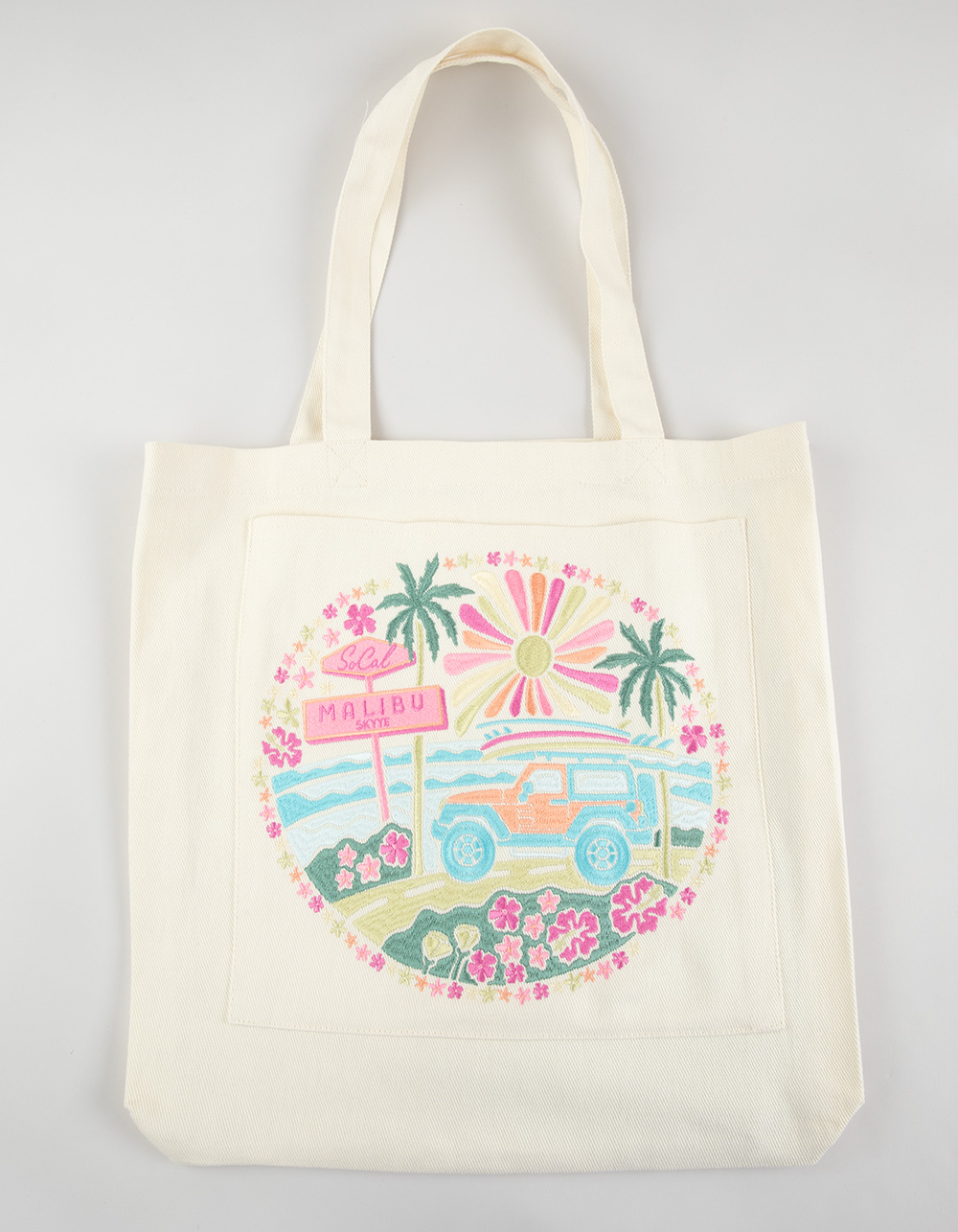 MALIBU SKYYE So Cal Embroidered Tote Bag - NATURAL