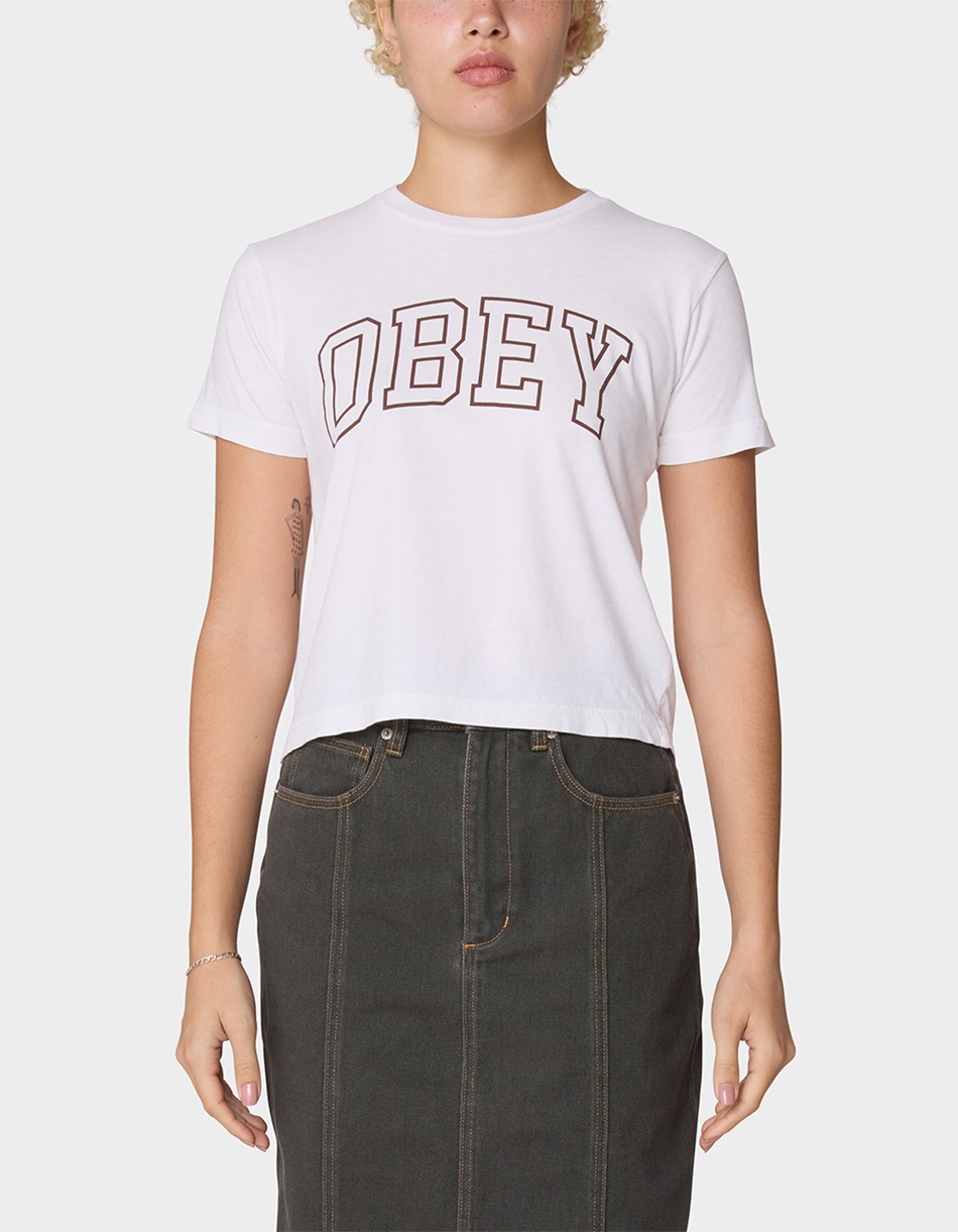 OBEY Collegiate Womens Tee - WHITE