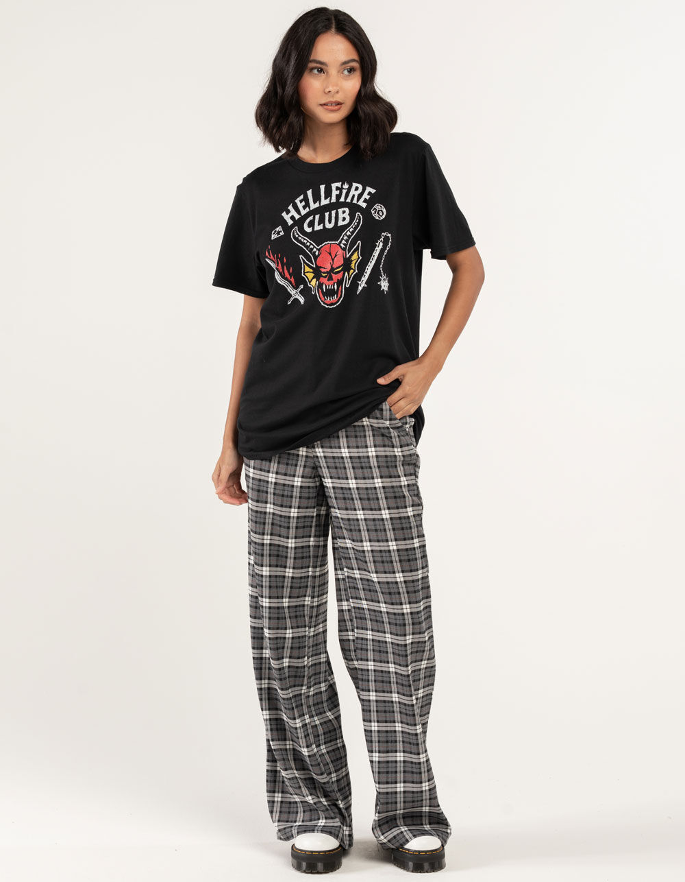 STRANGER THINGS Hellfire Cut Unisex Tee - BLACK
