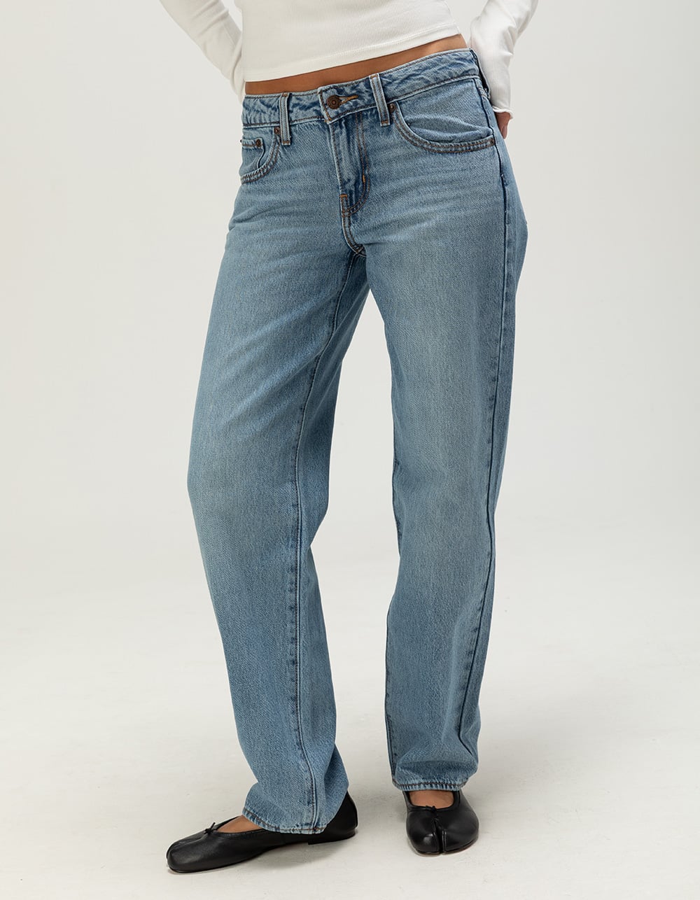 LEVI'S Superlow Straight Womens Jeans - Let Love MED BLAST