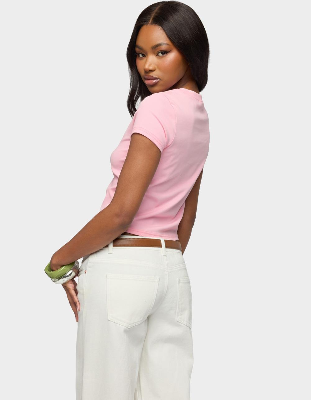 EDIKTED Cherry Crush Tee - LIGHT PINK