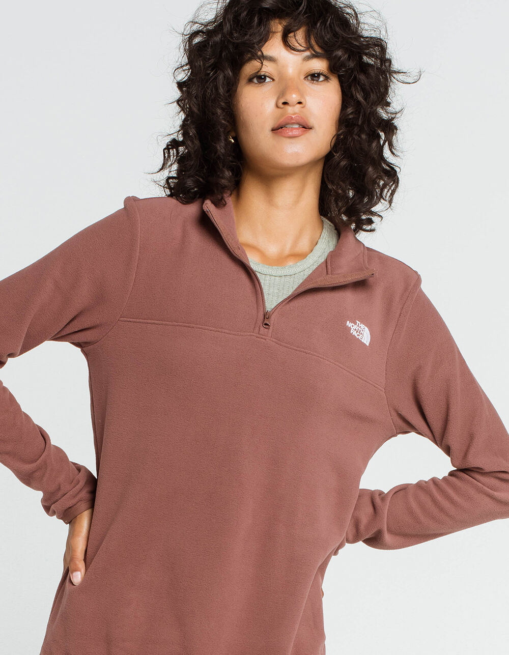 THE NORTH FACE TKA Glacier Womens Quarter Zip Pullover - MAROON | Tillys