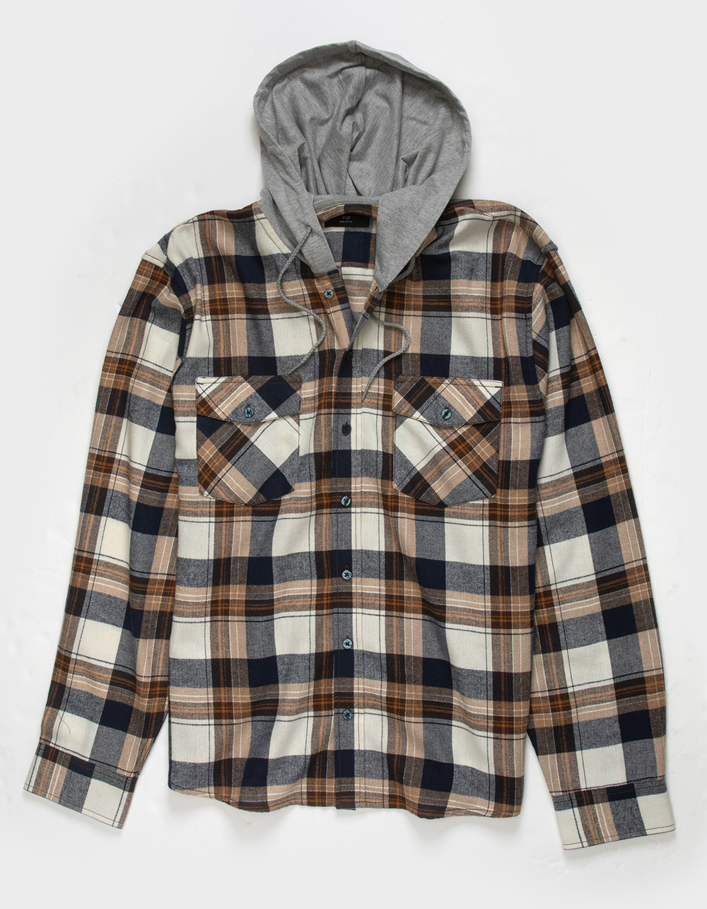 RSQ Mens Plaid Hooded Flannel - BROWN | Tillys
