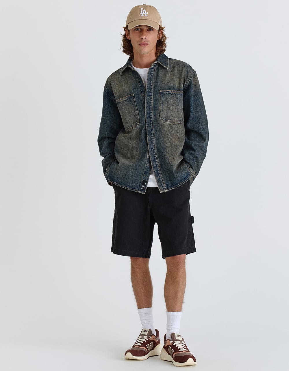 RSQ Mens Loose Twill Carpenter Shorts - WASHED BLACK