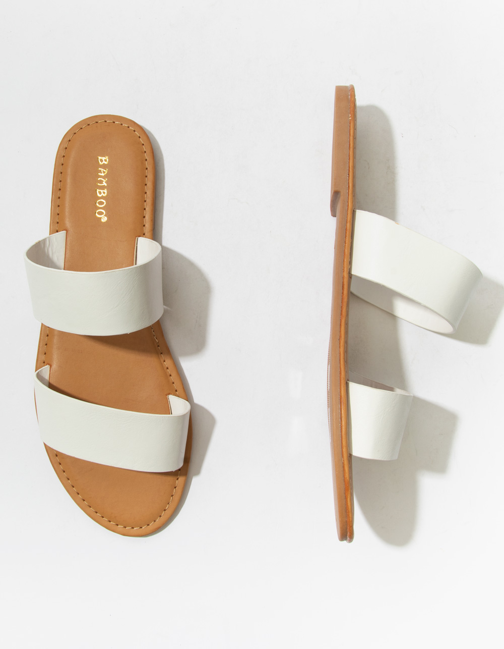 leksikon favor Højde BAMBOO Double Strap Womens Sandals - WHITE | Tillys