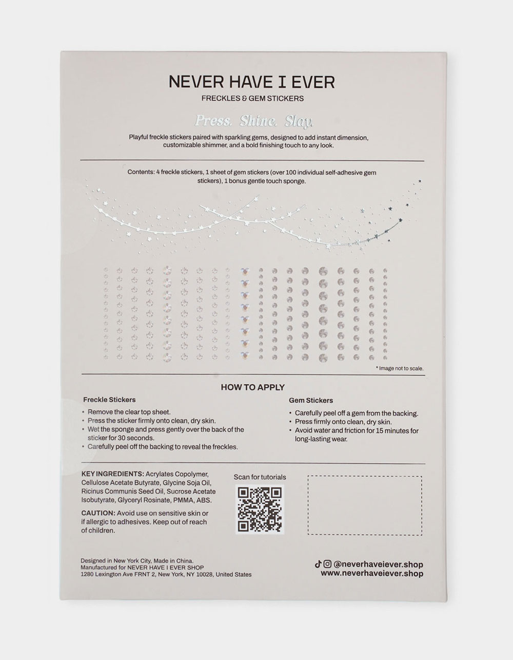 NEVER HAVE I EVER Stardust Glow Freckles & Gem Stickers - SILVER
