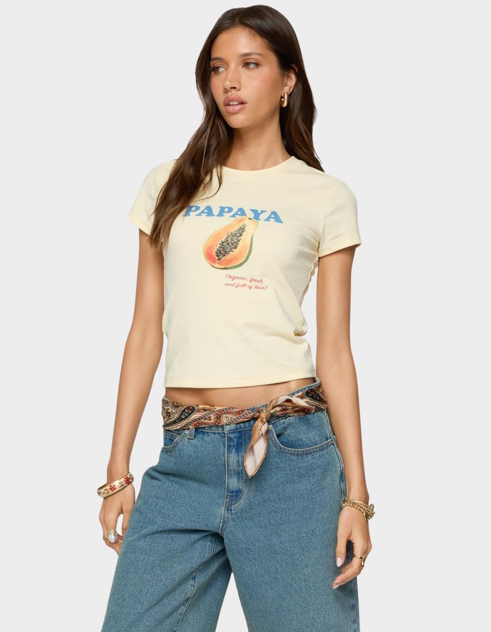 EDIKTED Papaya Tee - YELLOW