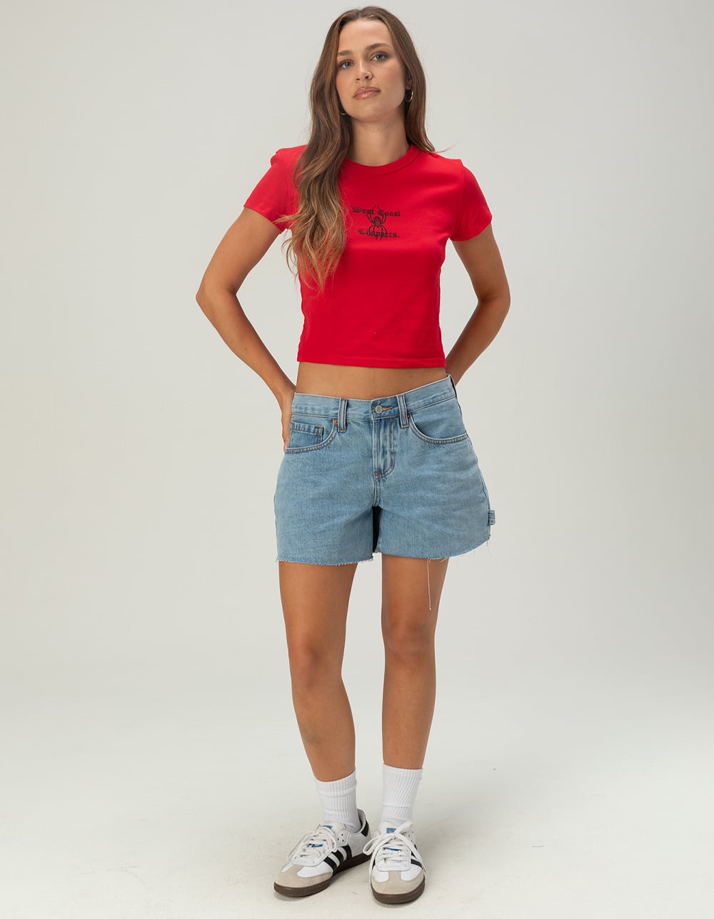 WEST COAST CHOPPERS Arachnid Womens Baby Tee - RED