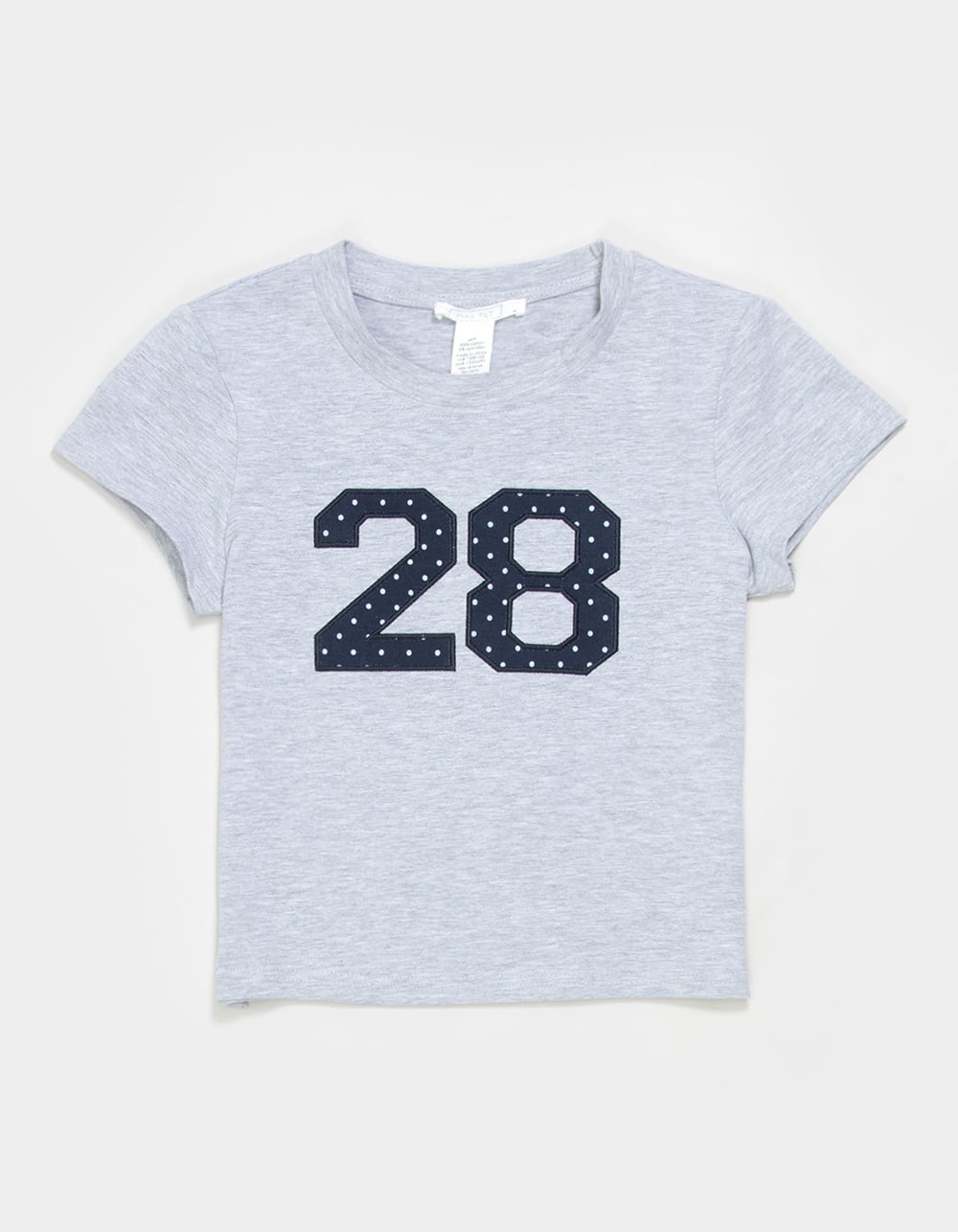 FULL TILT Dot Fill 28 Girls Tee - HEATHER GRAY