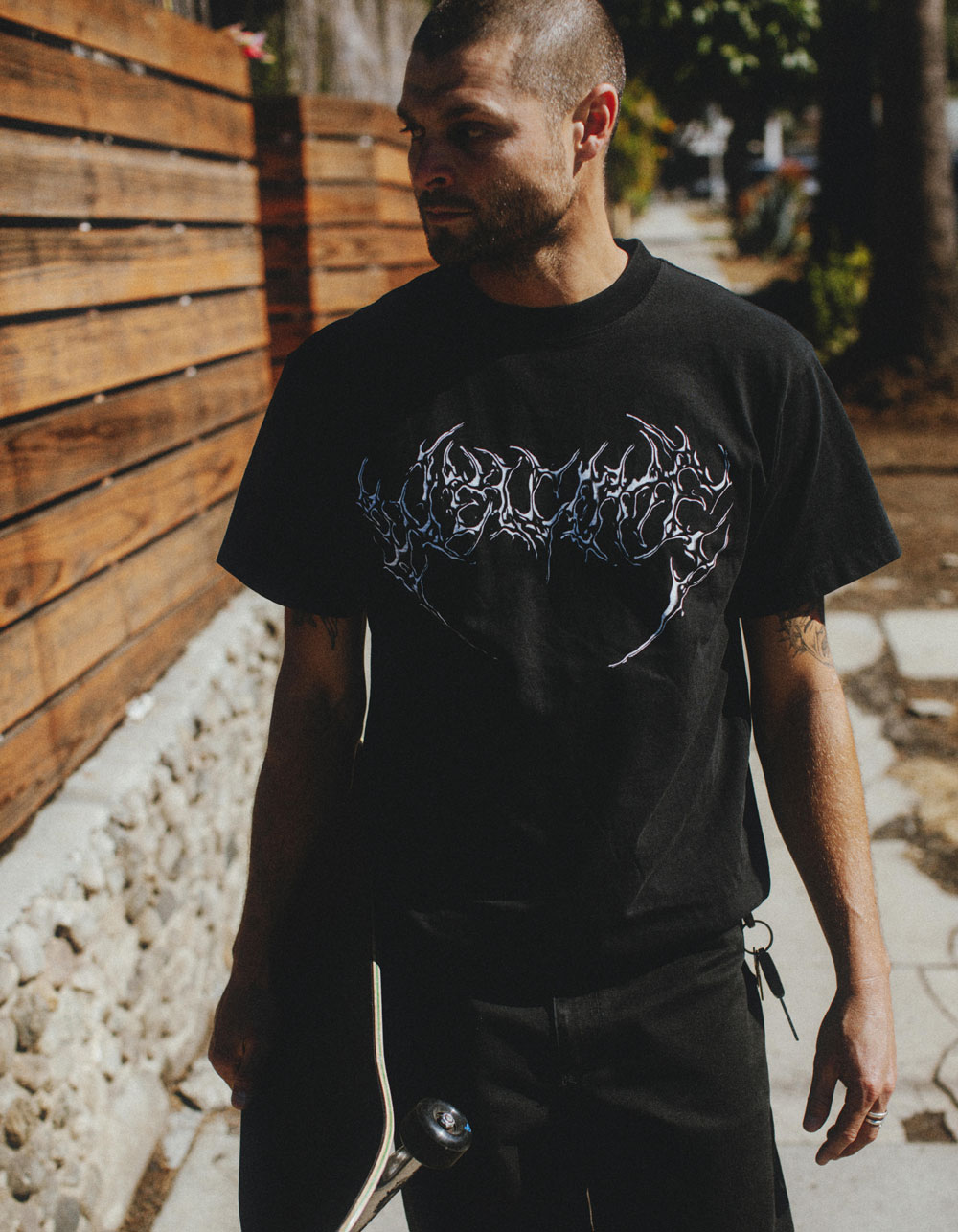 WELCOME SKATEBOARDS Chrome Fang Mens Boxy Tee - BLACK