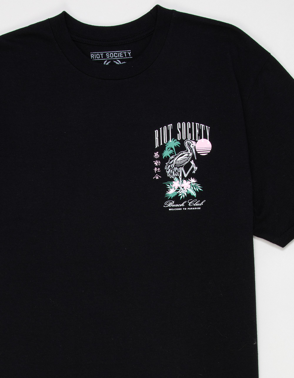 RIOT SOCIETY Crane Skeleton Mens Tee - BLACK