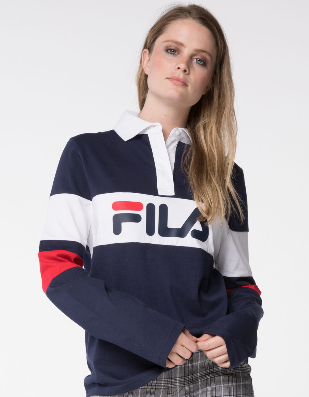 FILA Jacqualine Womens Polo Tee - NAVY COMBO | Tillys