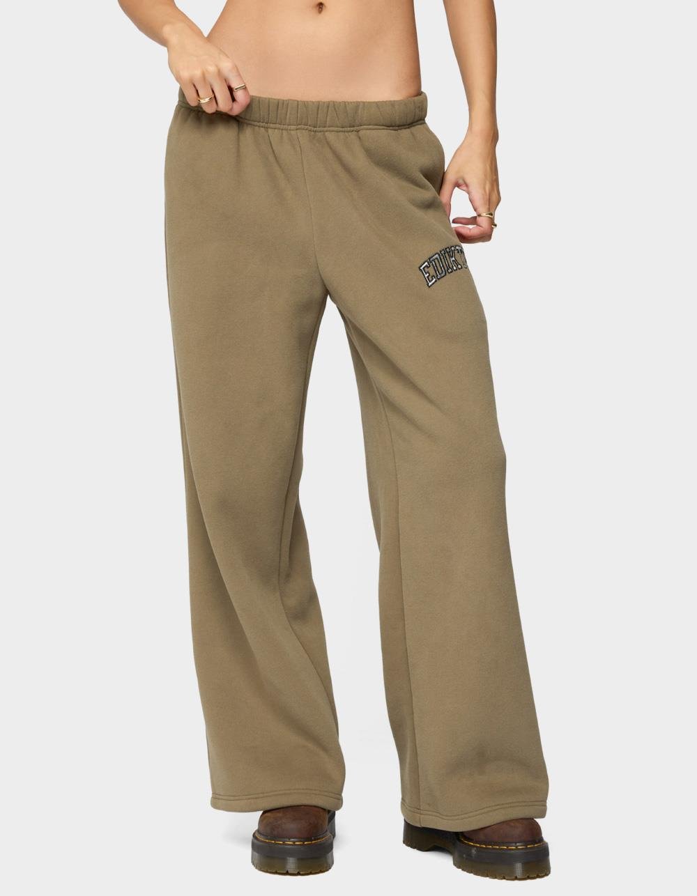 Edikted Camo Crush Sweatpants - DK GREEN