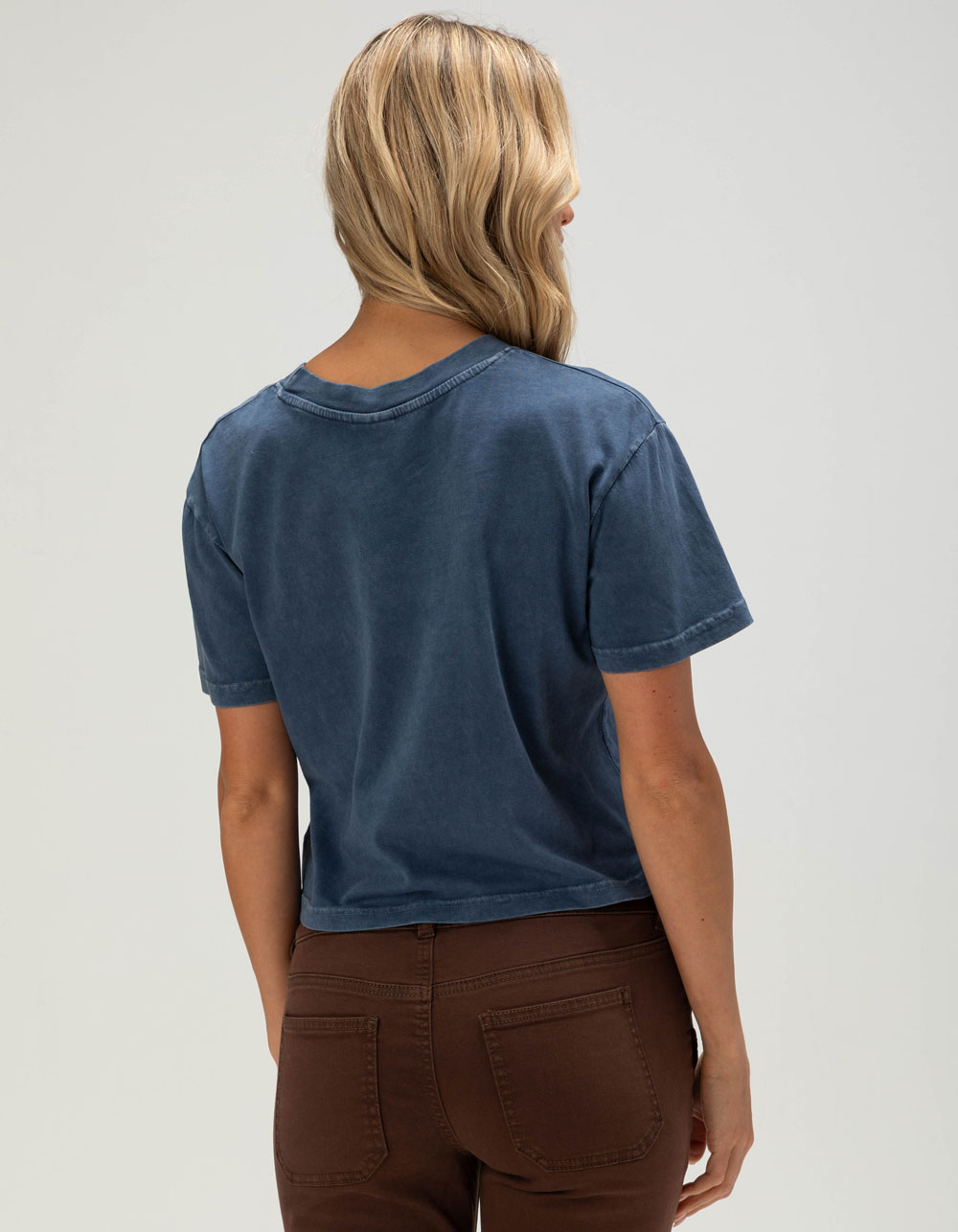 CHICKA-D University of Arizona Short 'n Sweet Womens Crop Tee - BLUE