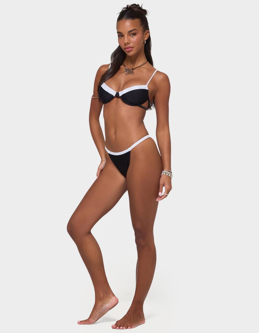 EDIKTED Atalia Contrast Bikini Bottoms - BLACK