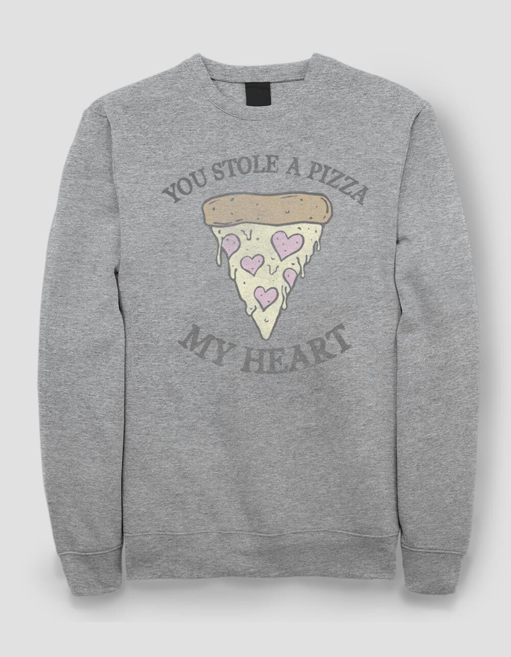 PIZZA My Heart Unisex Crewneck Sweatshirt - HEATHER GRAY