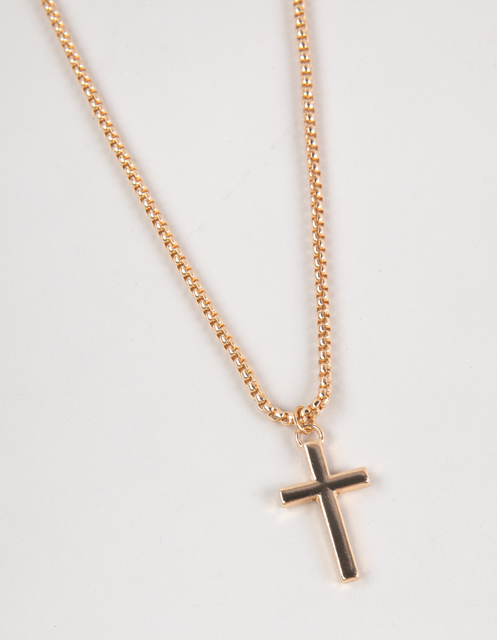 RSQ Smooth Cross Pendant Necklace - GOLD