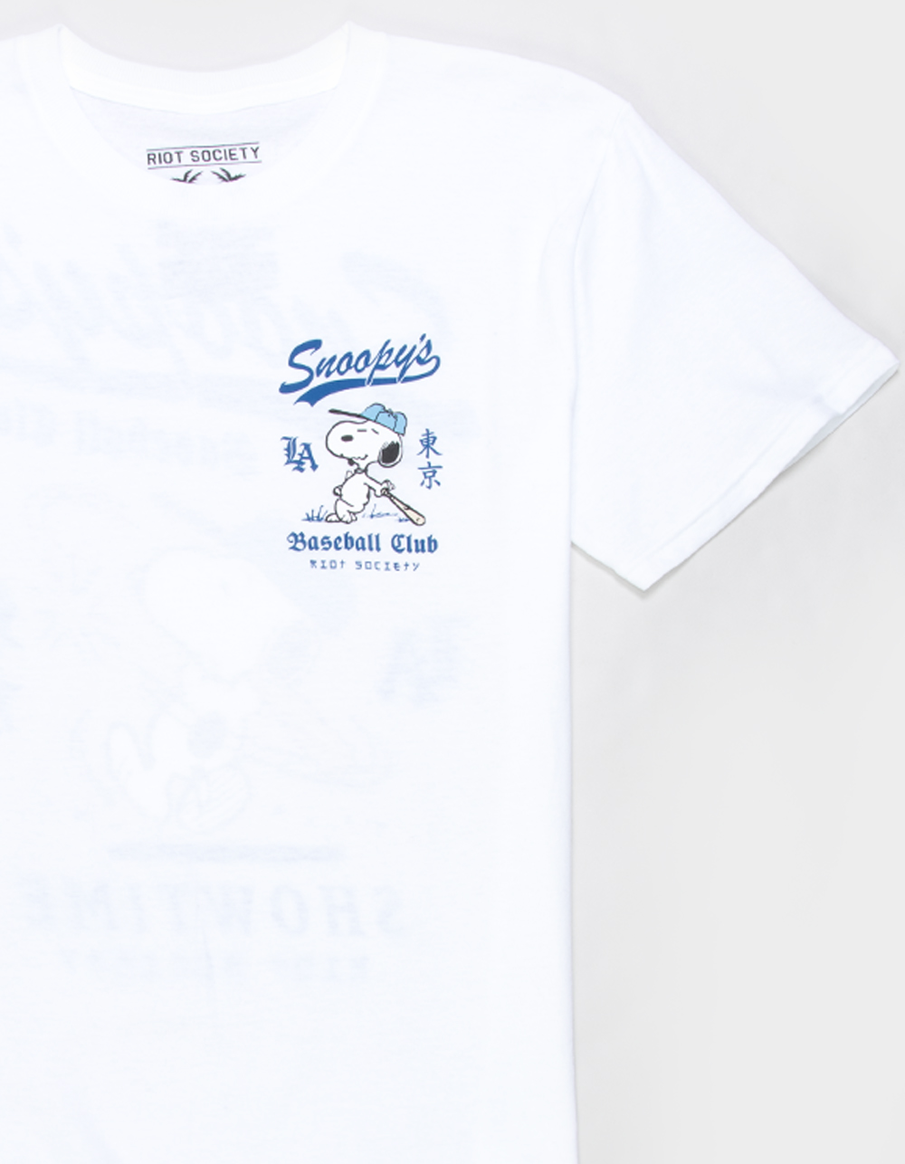 RIOT SOCIETY Peanuts Baseball Boys Tee - WHITE