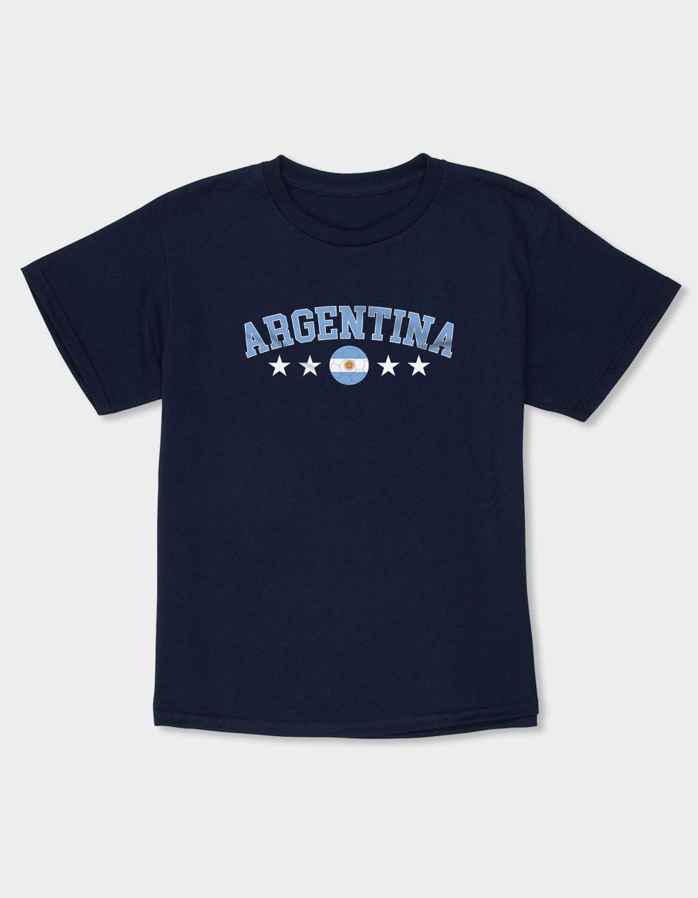 ARGENTINA Flag Soccer Unisex Kids Tee - NAVY