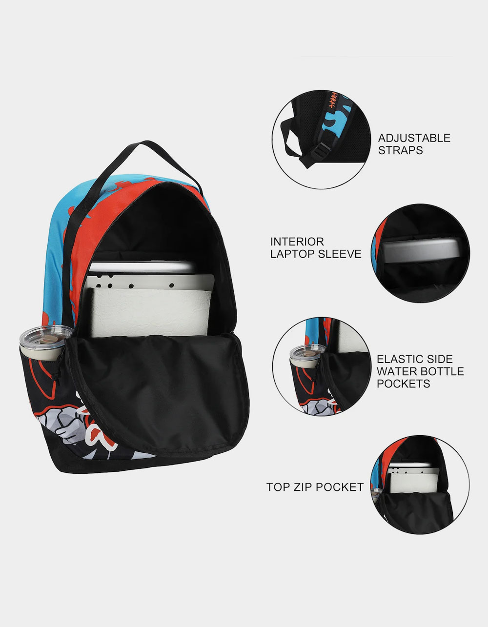 BIOWORLD Naruto Shippuden Naruto & Kanji Backpack - MULTI