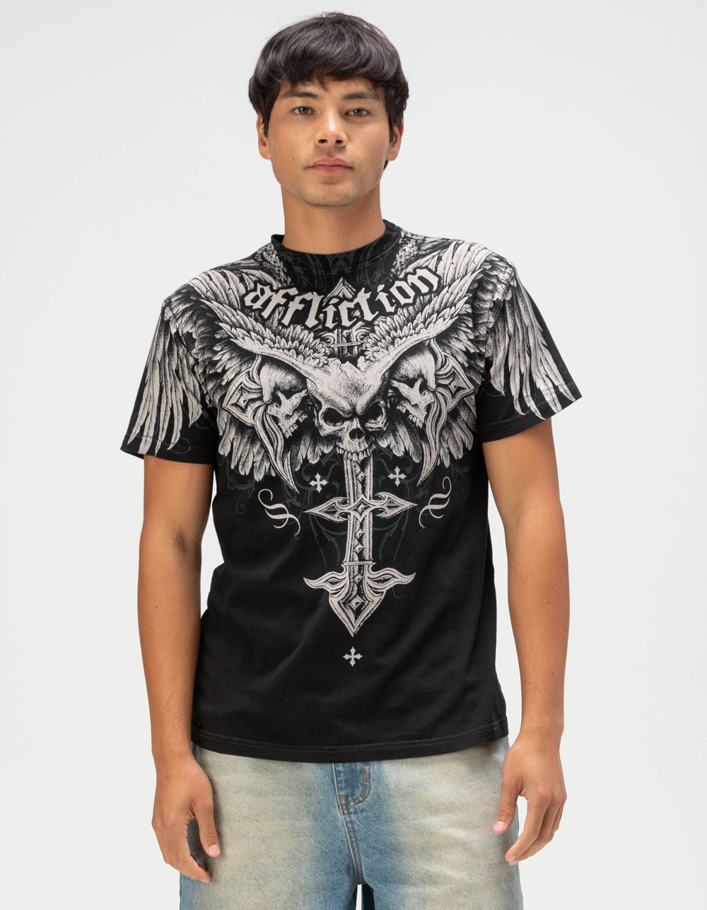 AFFLICTION Death Eyes Mens Tee - BLACK