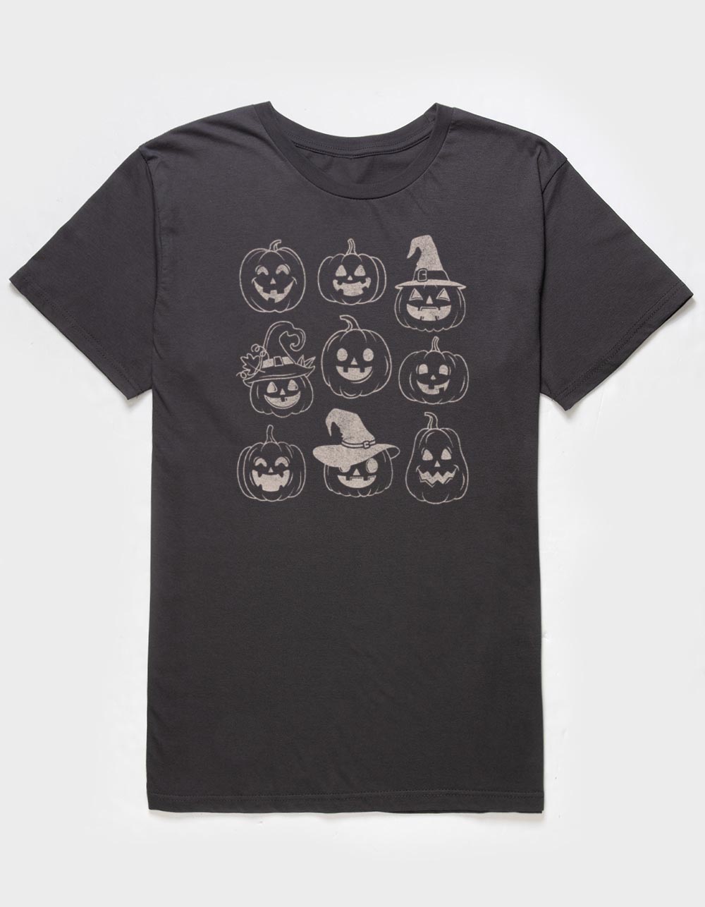 PUMPKINS Jack-O'-Lanterns Grid Unisex Tee - CHARCOAL