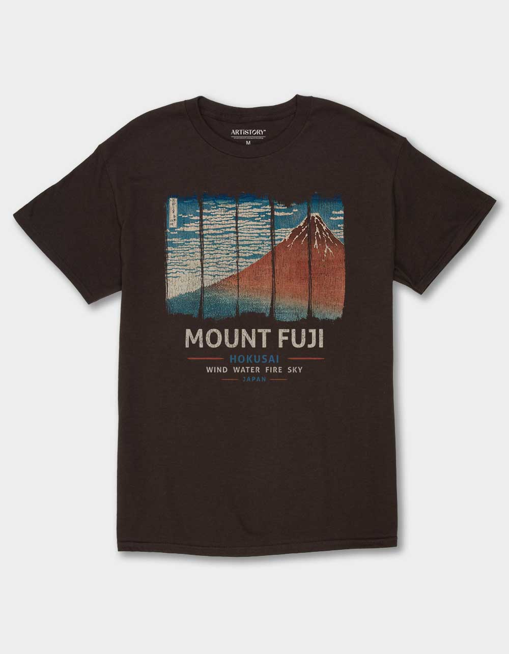 JAPAN Mount Fuji Distressed Panels Unisex Tee - CHOCOLATE
