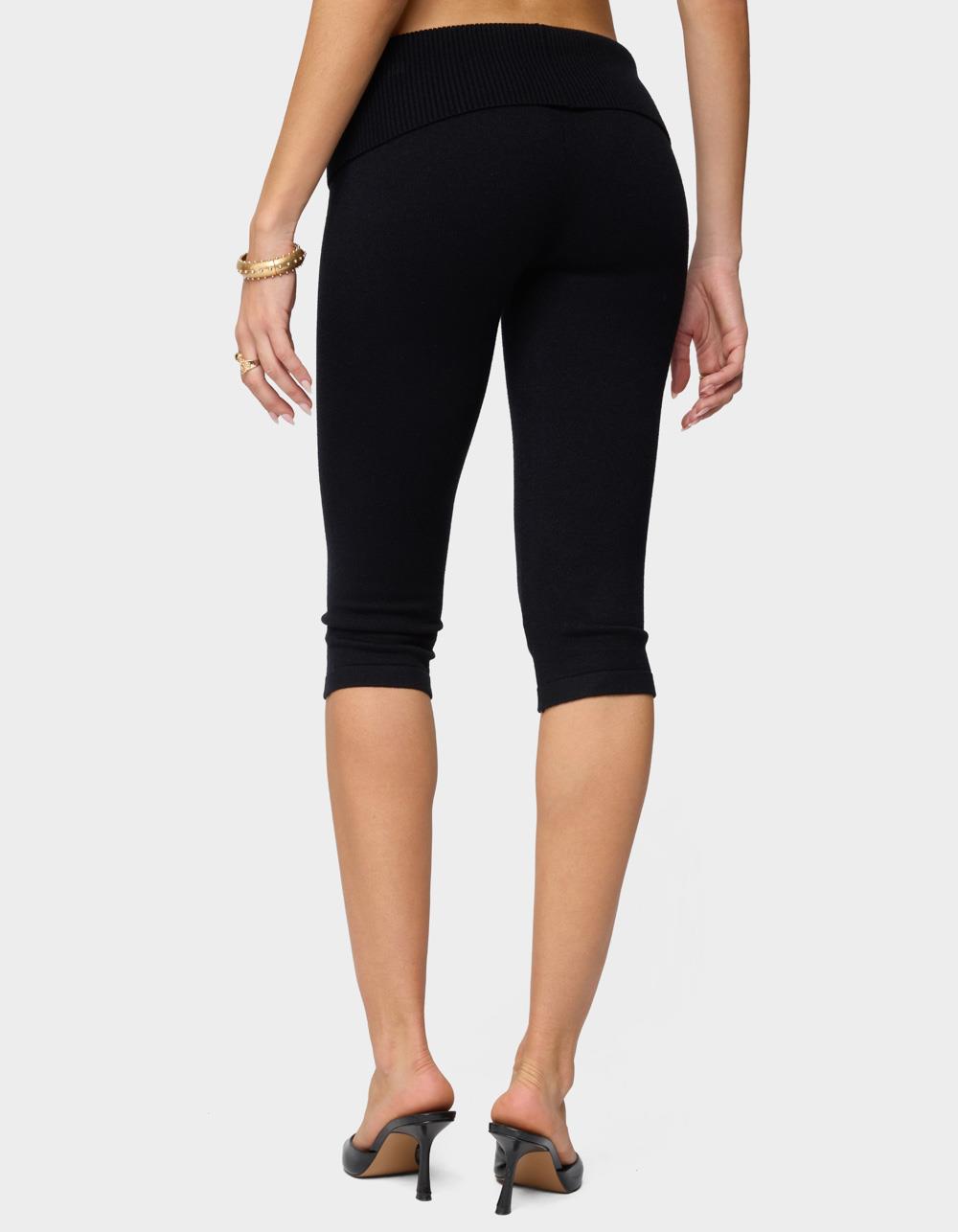 EDIKTED Skyla Knit Capri Pants - BLACK