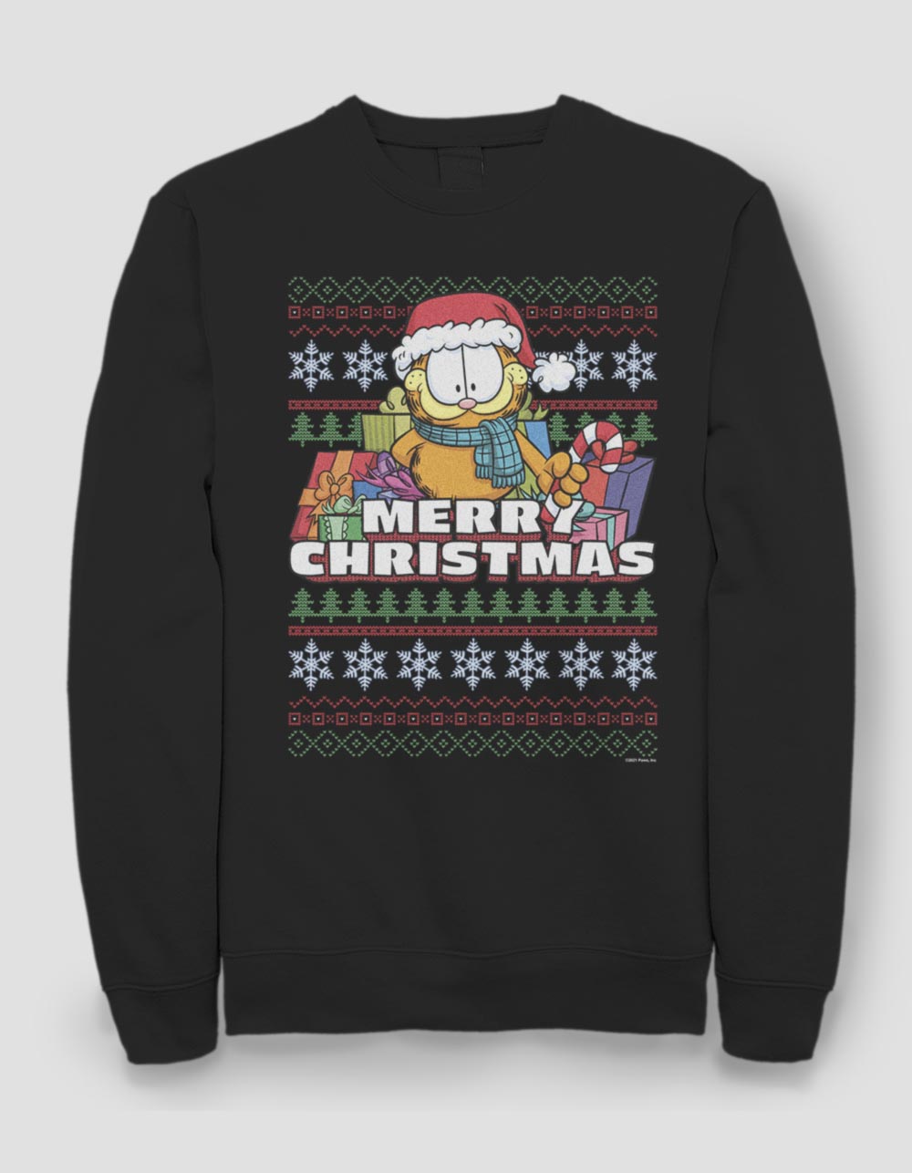 GARFIELD Santa Unisex Christmas Sweatshirt - BLACK
