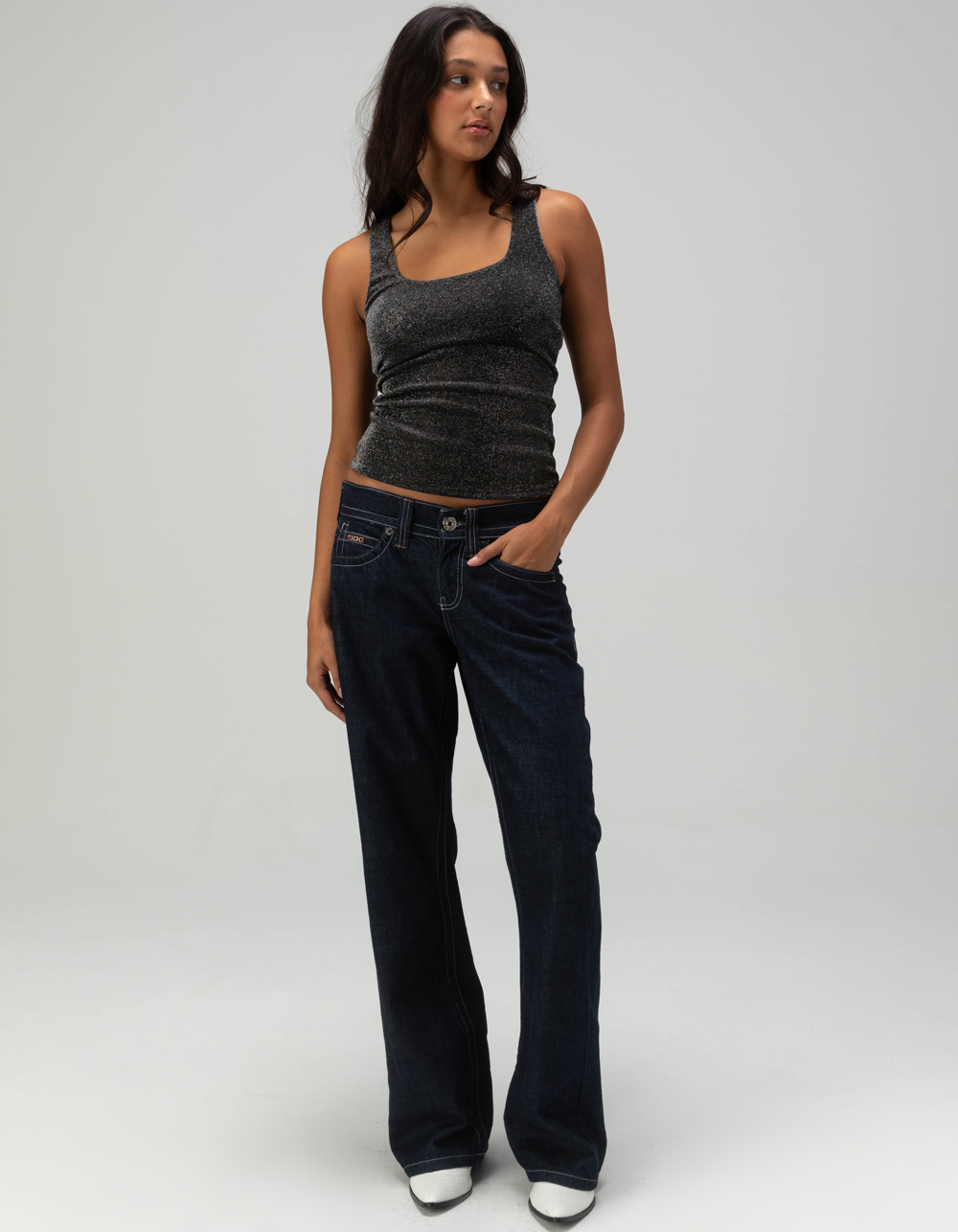 JJXX Sparkle Womens Tank Top - BLACK