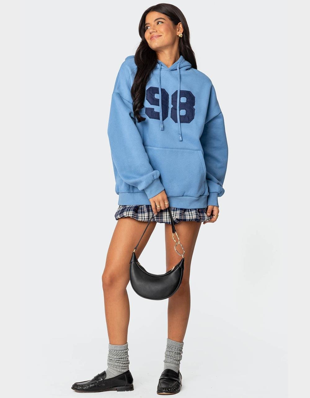EDIKTED 98 Oversized Hoodie BLUE Tillys