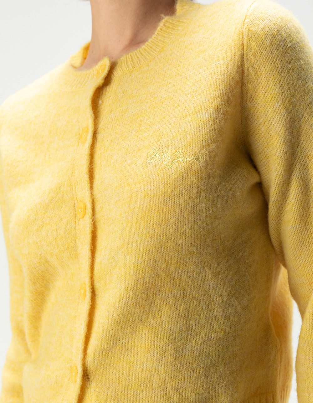 BDG Urban Outfitters Cozy Crewneck Womens Cardigan - YELLOW
