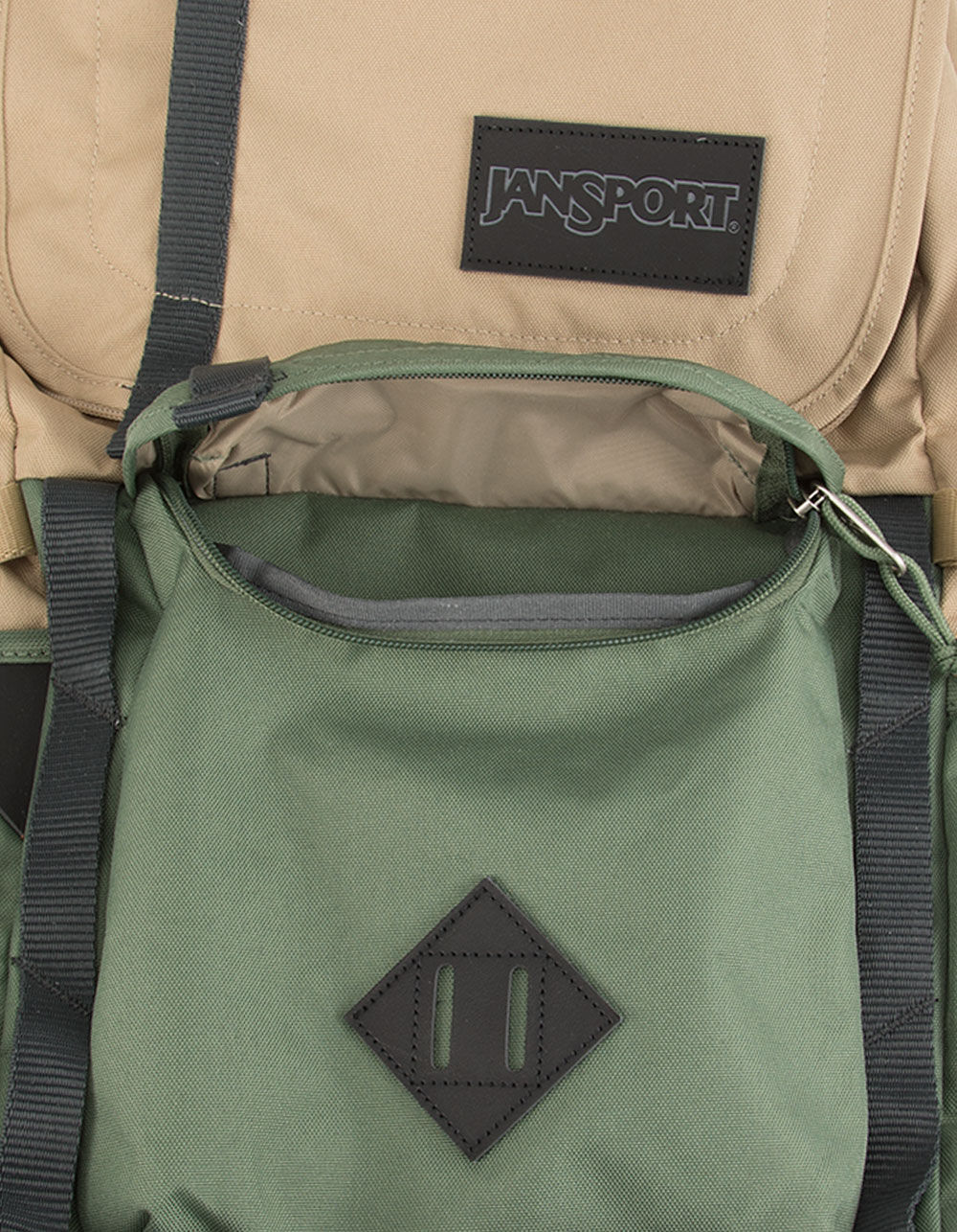 JANSPORT Hatchet Field Tan & Muted Green Backpack - GREEN - JS00T52S-4E7