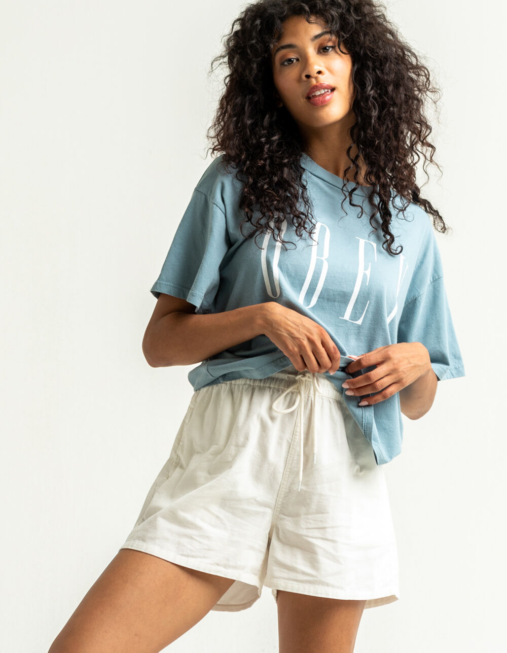 OBEY Maui Womens Corduroy Shorts WHITE Tillys