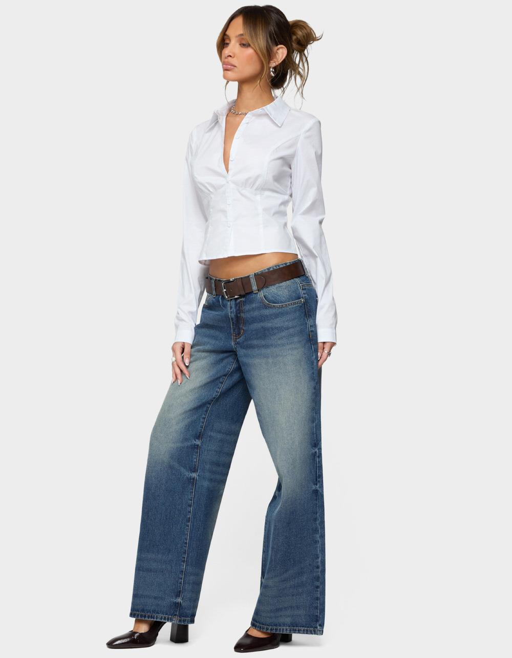 EDIKTED Laurna Tailored Button Up Shirt - WHITE