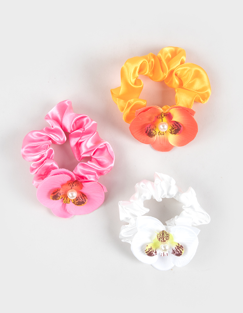 FULL TILT 3 Pack Hawaiian Floral Scrunchies - MULTI