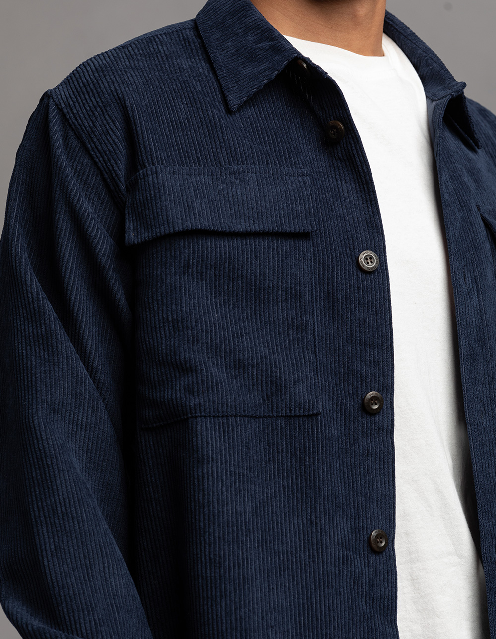 RSQ Mens Oversized Corduroy Button Up Shirt - NAVY | Tillys