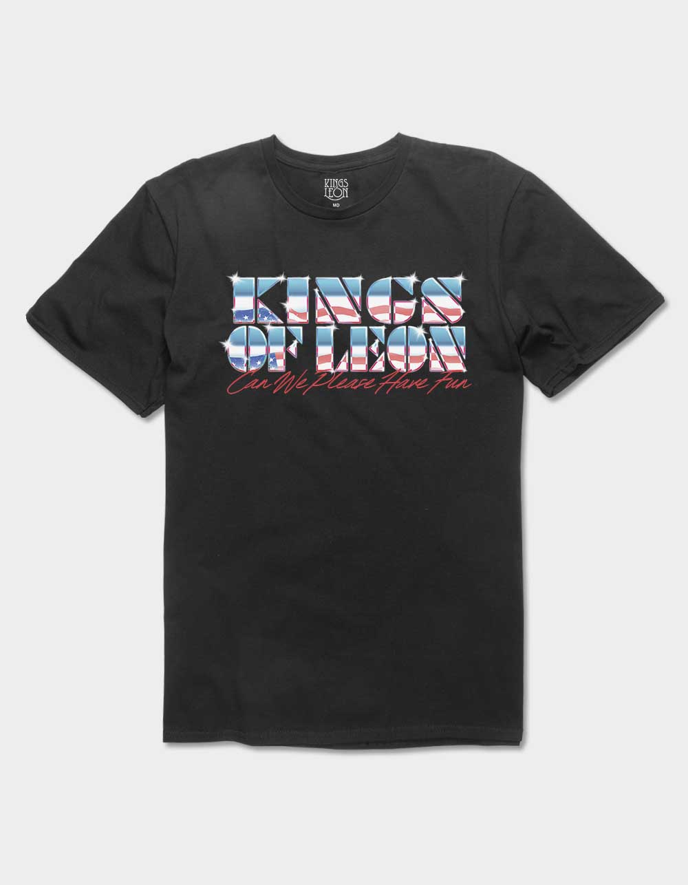 KINGS OF LEON Chrome Logo Unisex Tee - BLACK