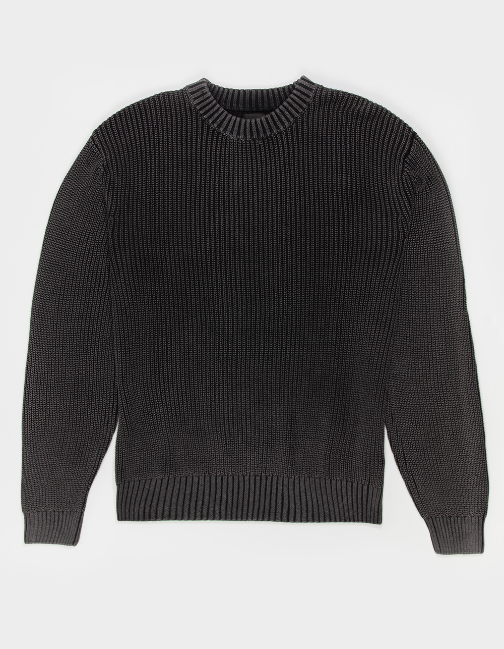 RSQ Mens Washed Crewneck Sweater - BLACK
