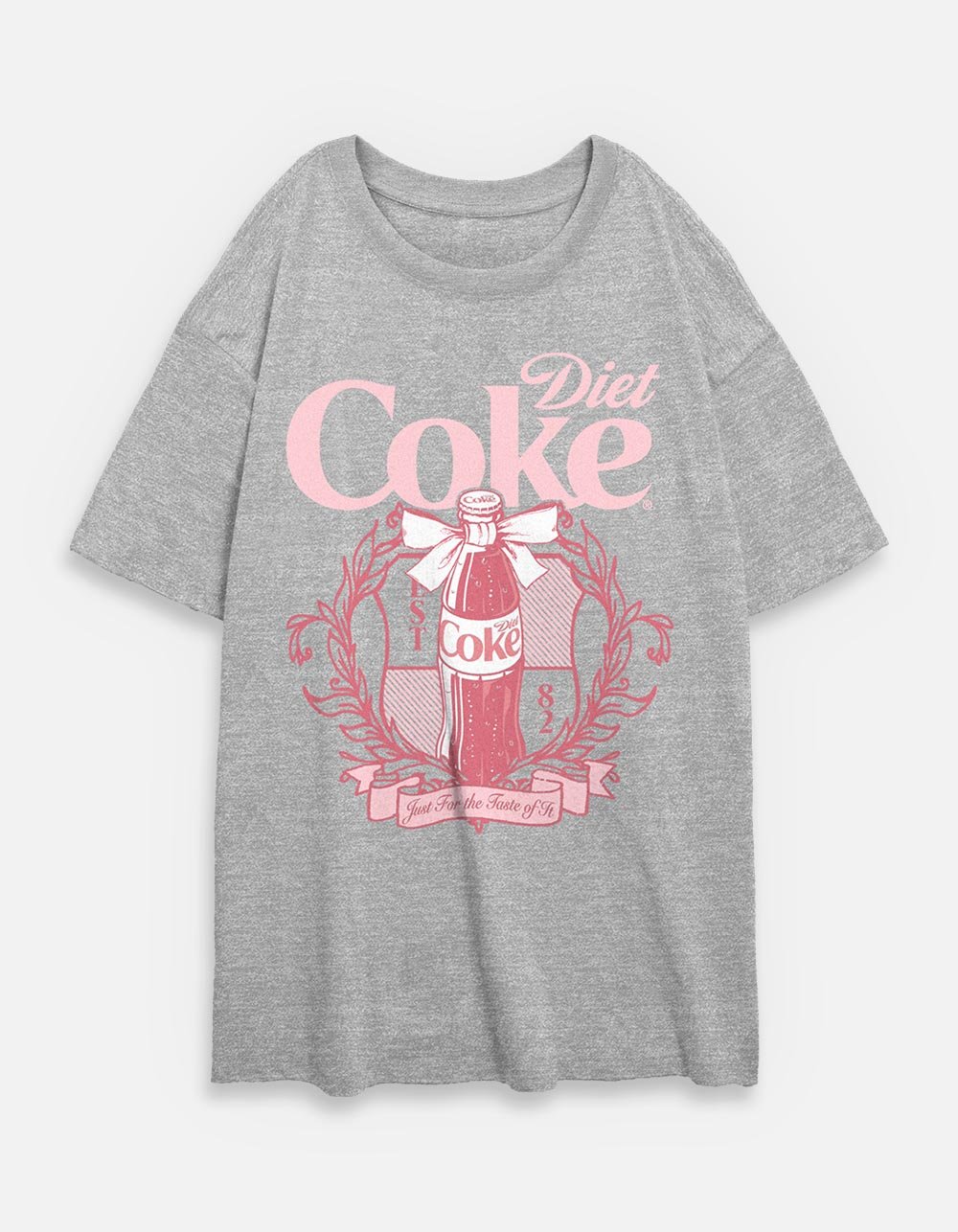 COCA-COLA Diet Social Club Womens Oversized Tee - HEATHER GRAY