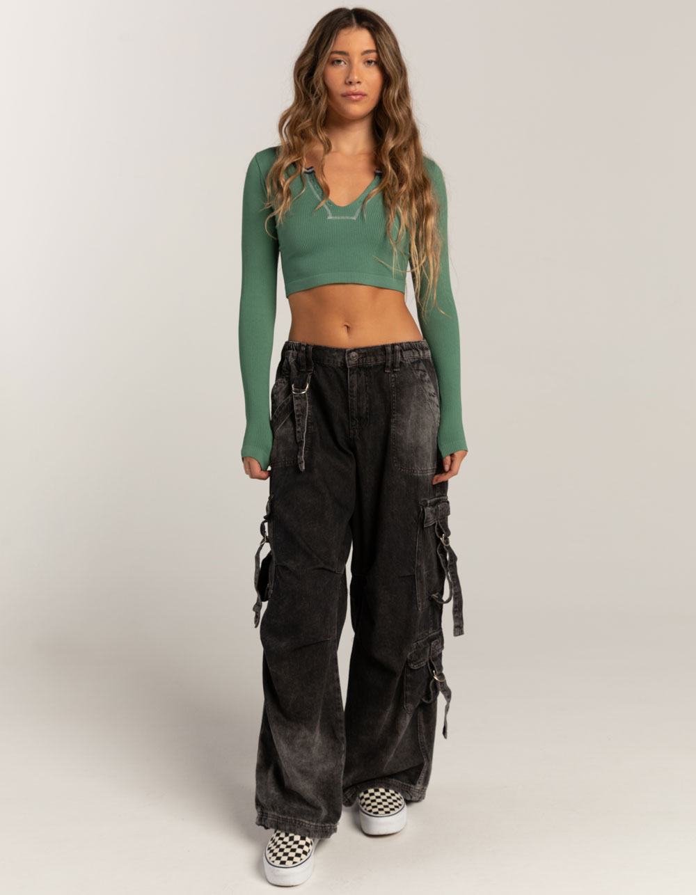 BDG Urban Outfitters Seamless Going For Gold Womens Knit Top - GREEN