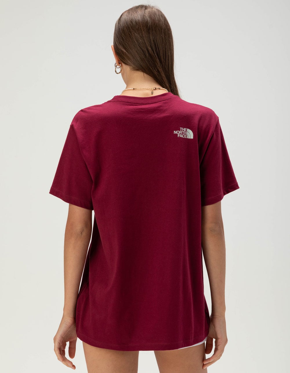 THE NORTH FACE Evolution Mountain Womens Tee - BURGUNDY