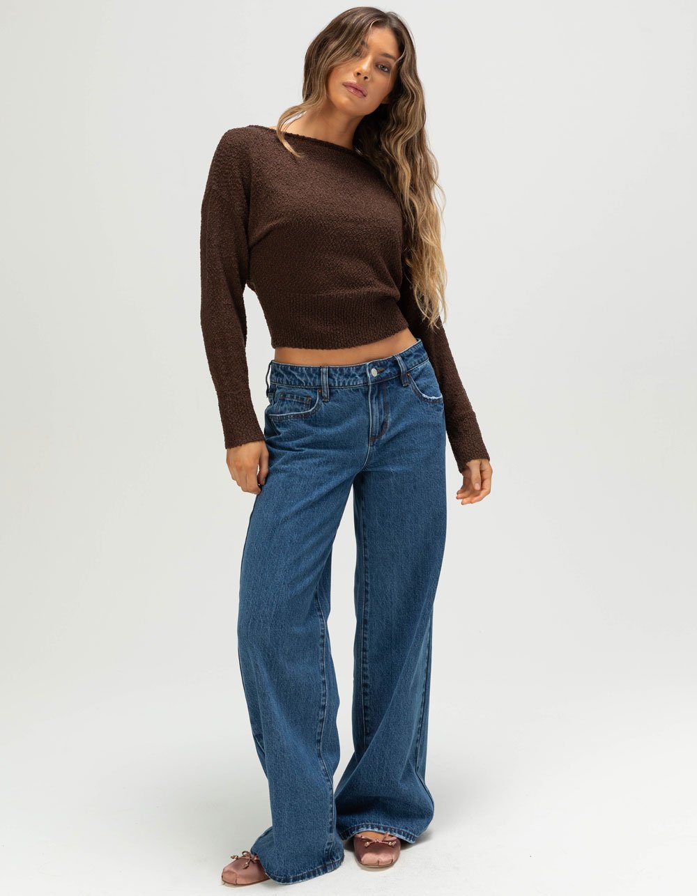 NECTAR CLOTHING Womens Off The Shoulder Sweater