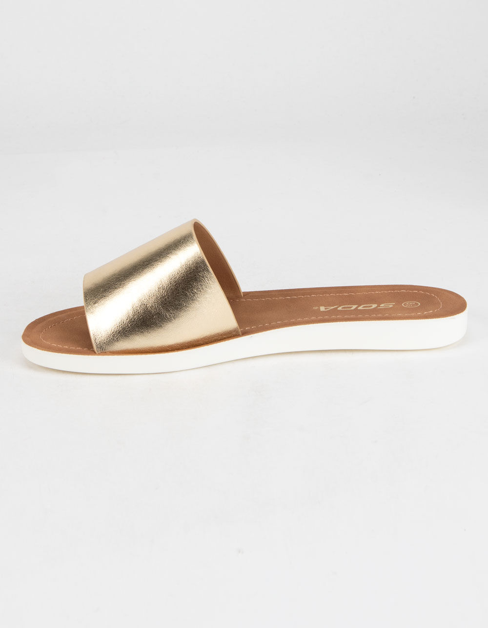 SODA Comfort Womens Gold Slide Sandals GOLD Tillys