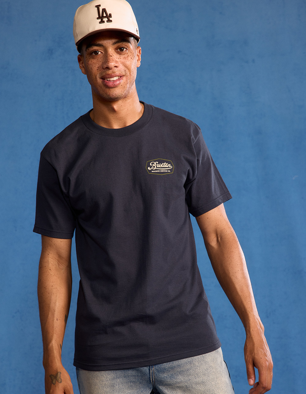 BRIXTON Machine Mens Tee - NAVY