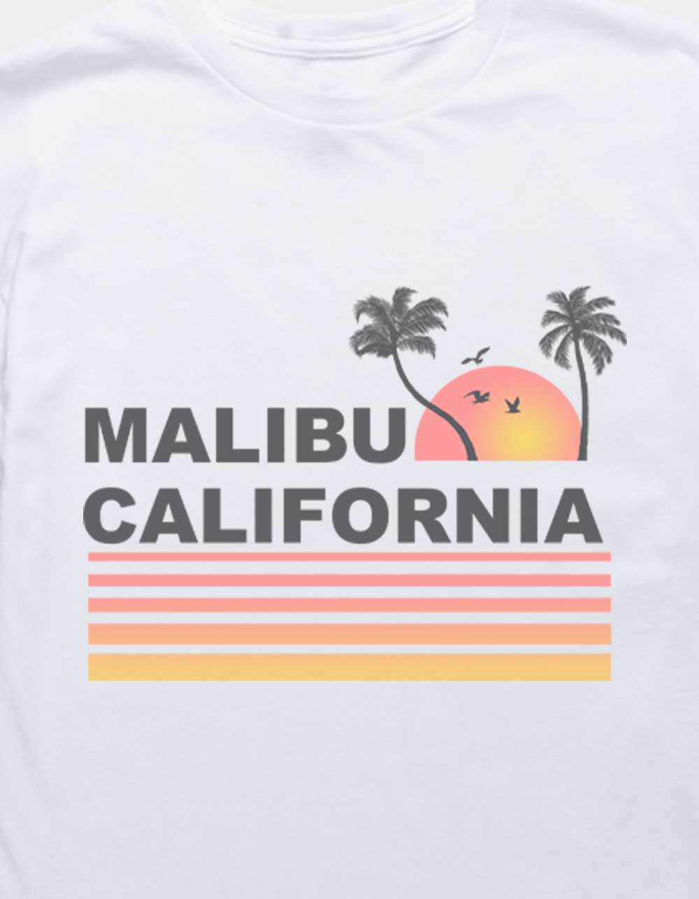 MALIBU Retro Sunset Unisex Kids Tee - WHITE