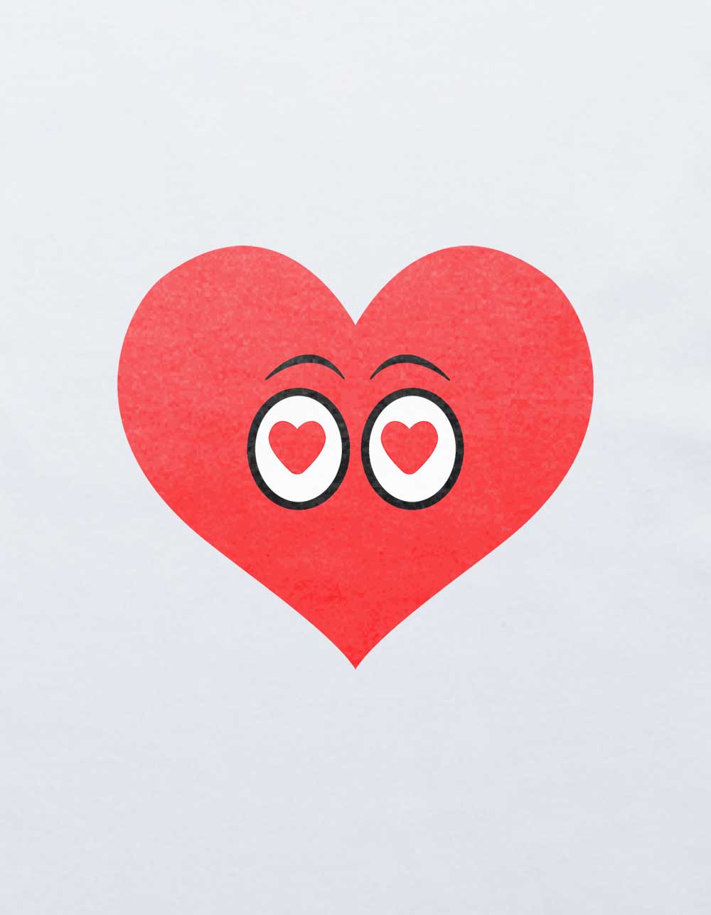 Heart Small Eyes Unisex Kids Tee - WHITE